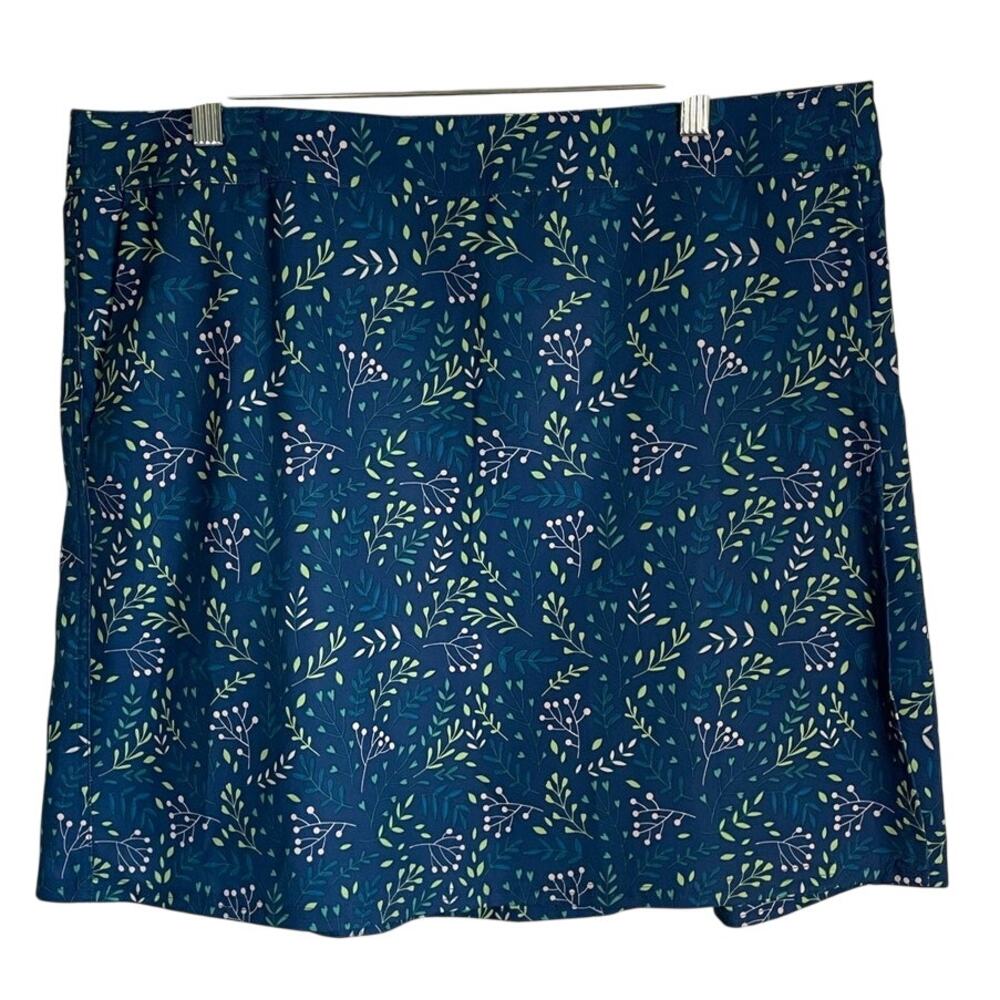 Rip Skirt Hawaii Classic Blue Botanical Wrap Skirt Sz XL Cover Up Travel Beach